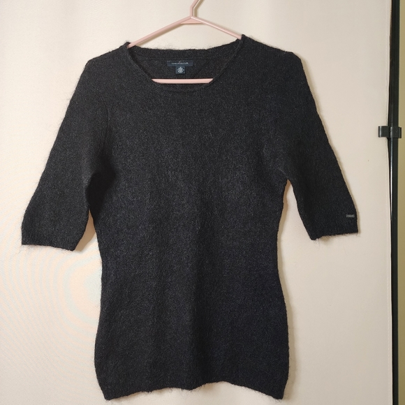 Angora wool blend black Tommy Hilfiger u-neck sweater - Picture 8 of 8